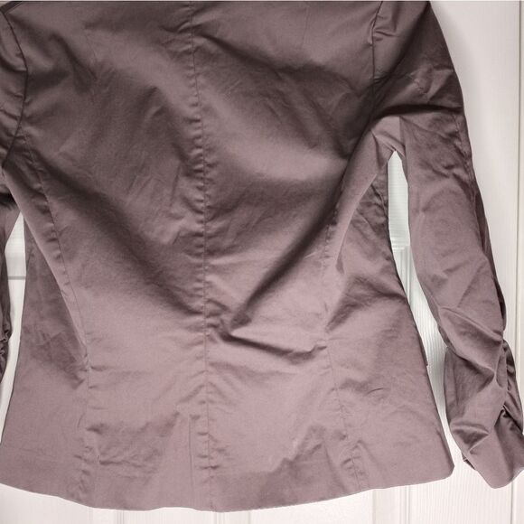 Comma 40 Gathered Long Sleeves by Cyf 2 Buttons Brown Women's Blazer - Picture 11 of 11